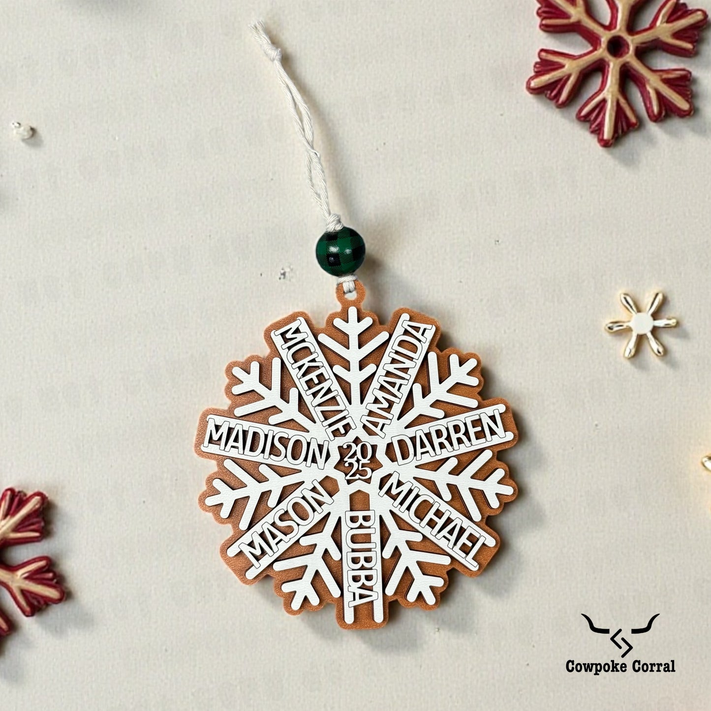 CUSTOM SNOWFLAKE NAME CHRISTMAS ORNAMENT