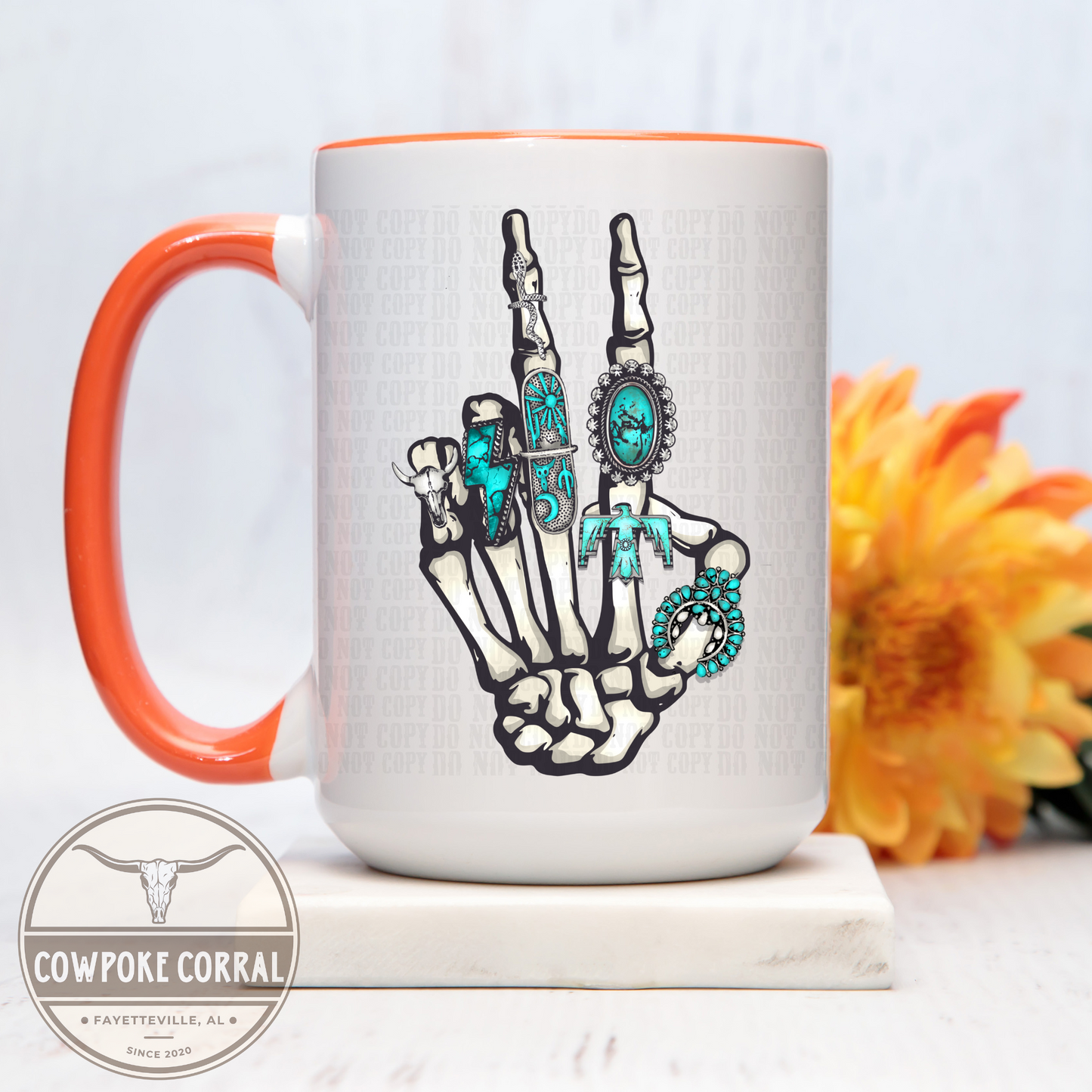 Turquoise Skellie Peace Mug