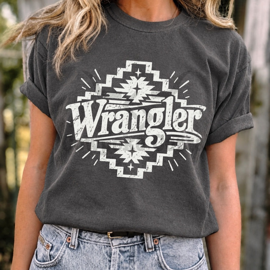 Western Aztec Diamond T-Shirt | Southwestern Graphic Tee | Distressed Boho Western Shirt