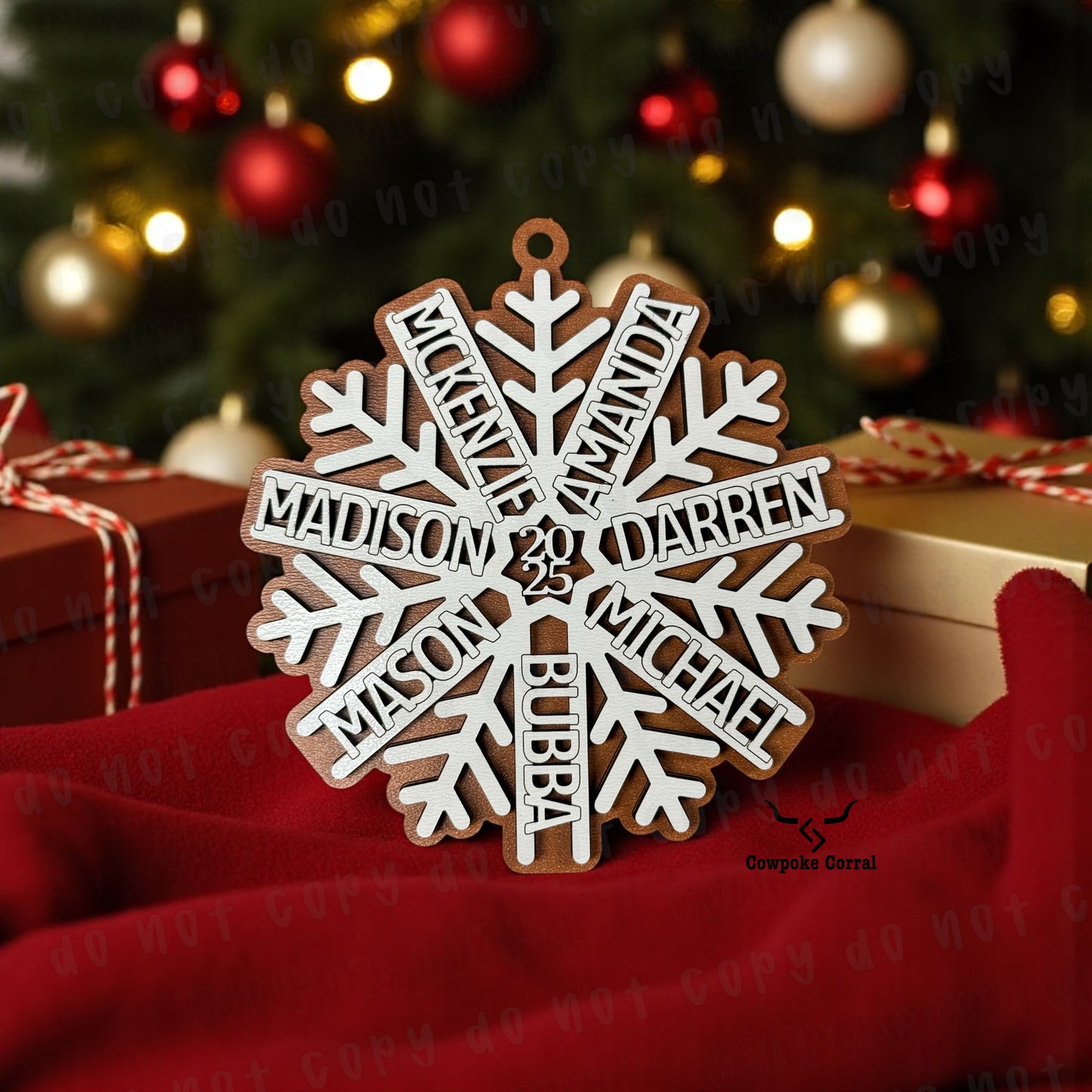 CUSTOM SNOWFLAKE NAME CHRISTMAS ORNAMENT