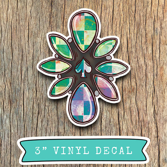 Colorful Checkered Jewel Vinyl Decal Sticker