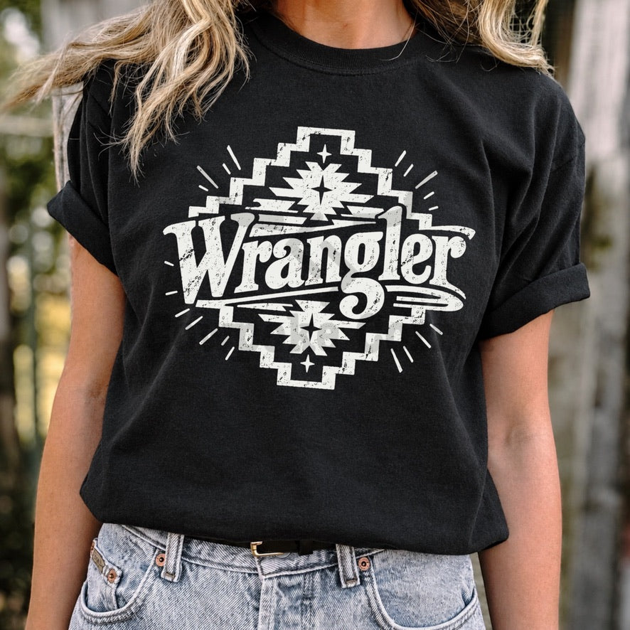 Western Aztec Diamond T-Shirt | Southwestern Graphic Tee | Distressed Boho Western Shirt