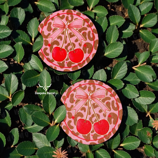 COQUETTE CHERRIES CAR COASTERS