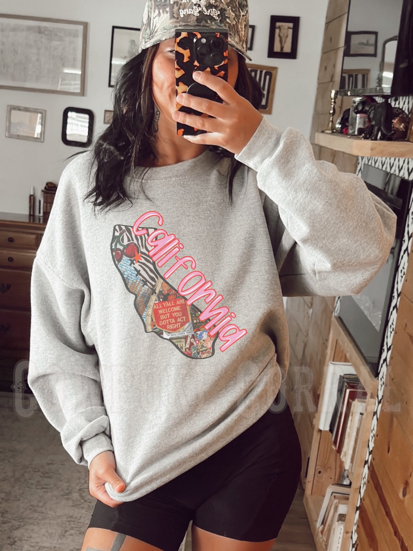 ALL Y'ALL ARE WELCOME (CALIFORNIA) CREWNECK SWEATSHIRT