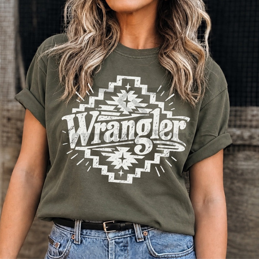 Western Aztec Diamond T-Shirt | Southwestern Graphic Tee | Distressed Boho Western Shirt