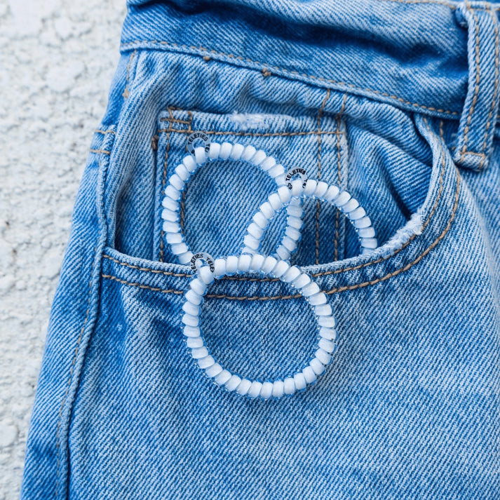 Washed Denim Large Hair Ties