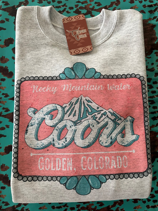 Rocky Mountain Water (Pink) - Crewneck Sweatshirt
