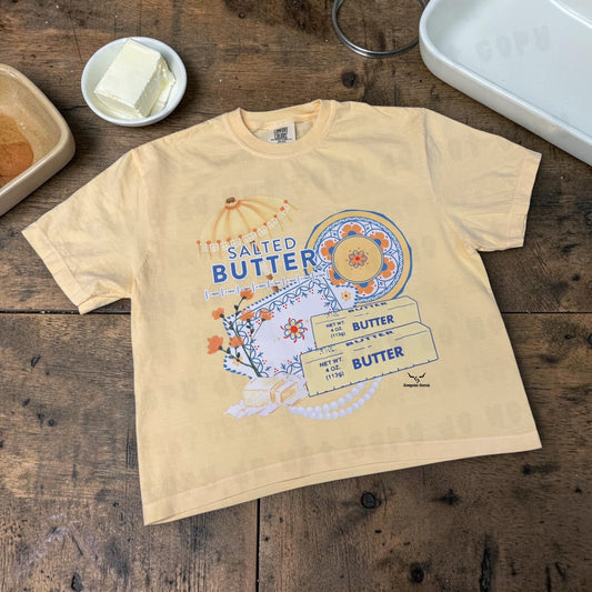 SALTED BUTTER VINTAGE COLLAGE CROP TEE