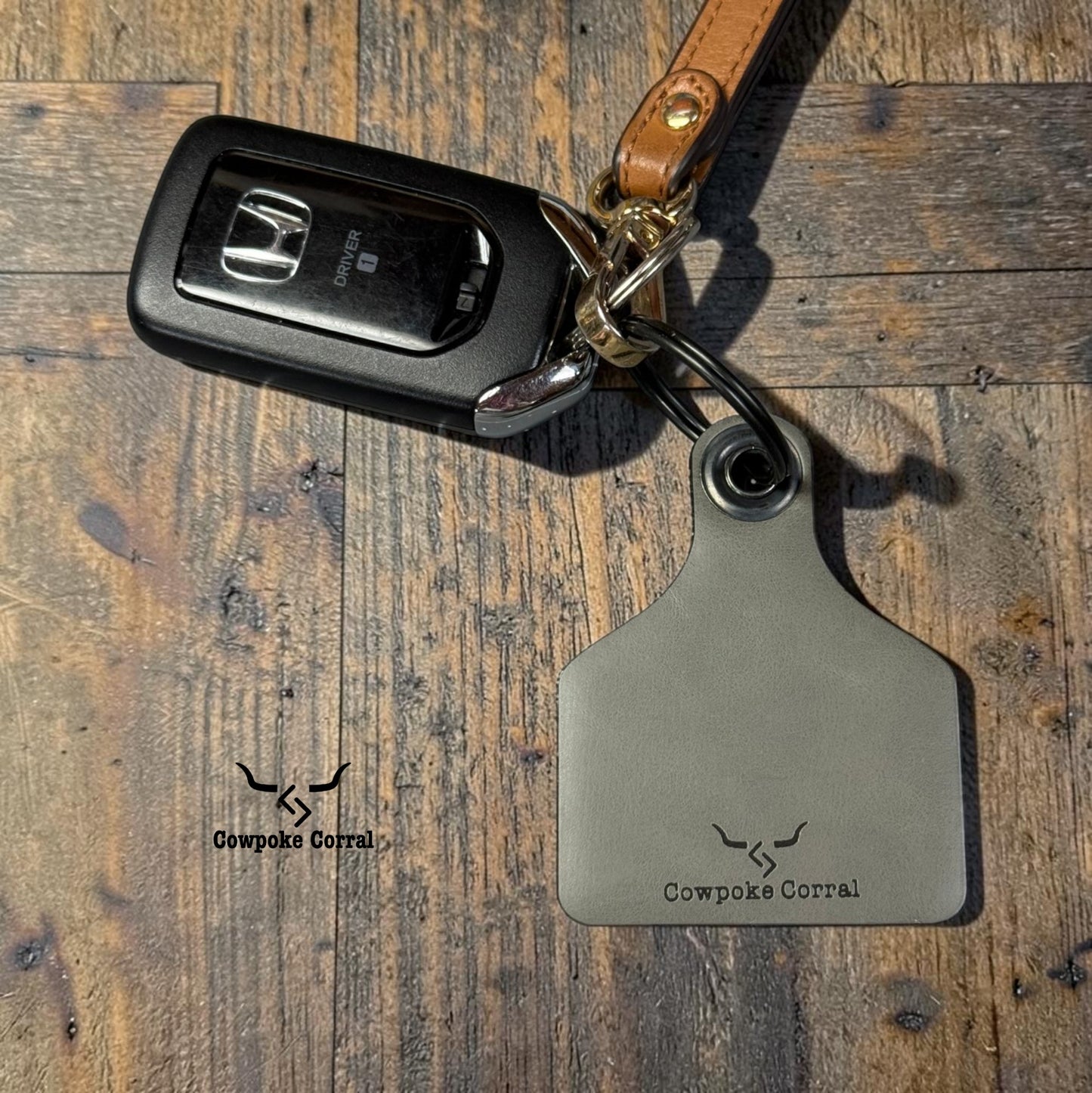 COWBOY SHIT CATTLE TAG KEYCHAIN
