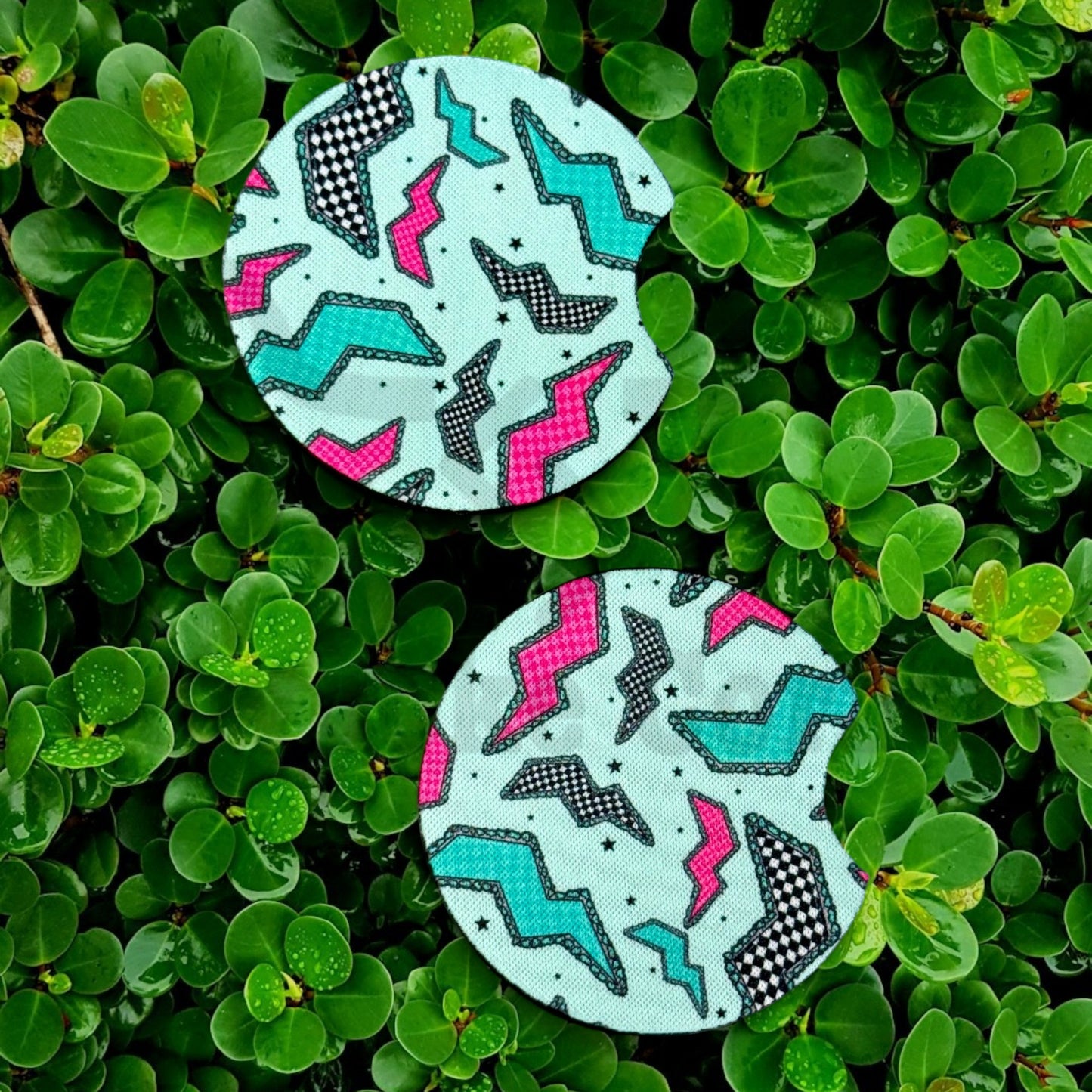 Western Lightning Bolt Car Coasters