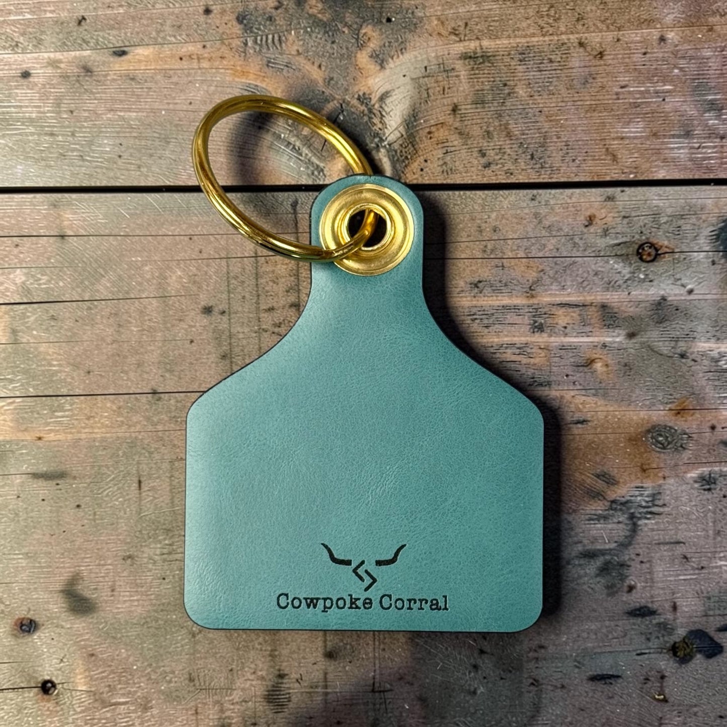 BOOT STITCH CATTLE TAG KEYCHAIN