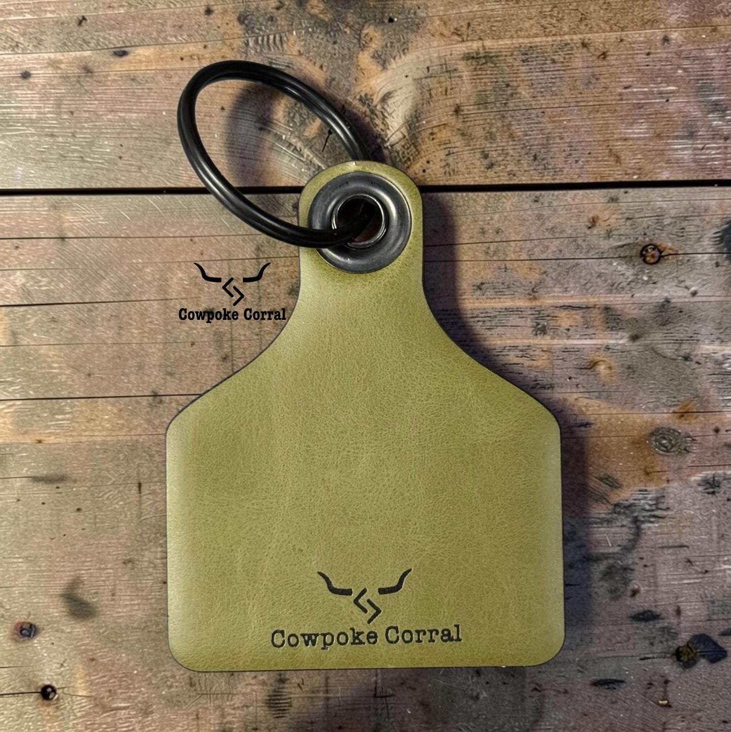 BOOT STITCH CATTLE TAG KEYCHAIN