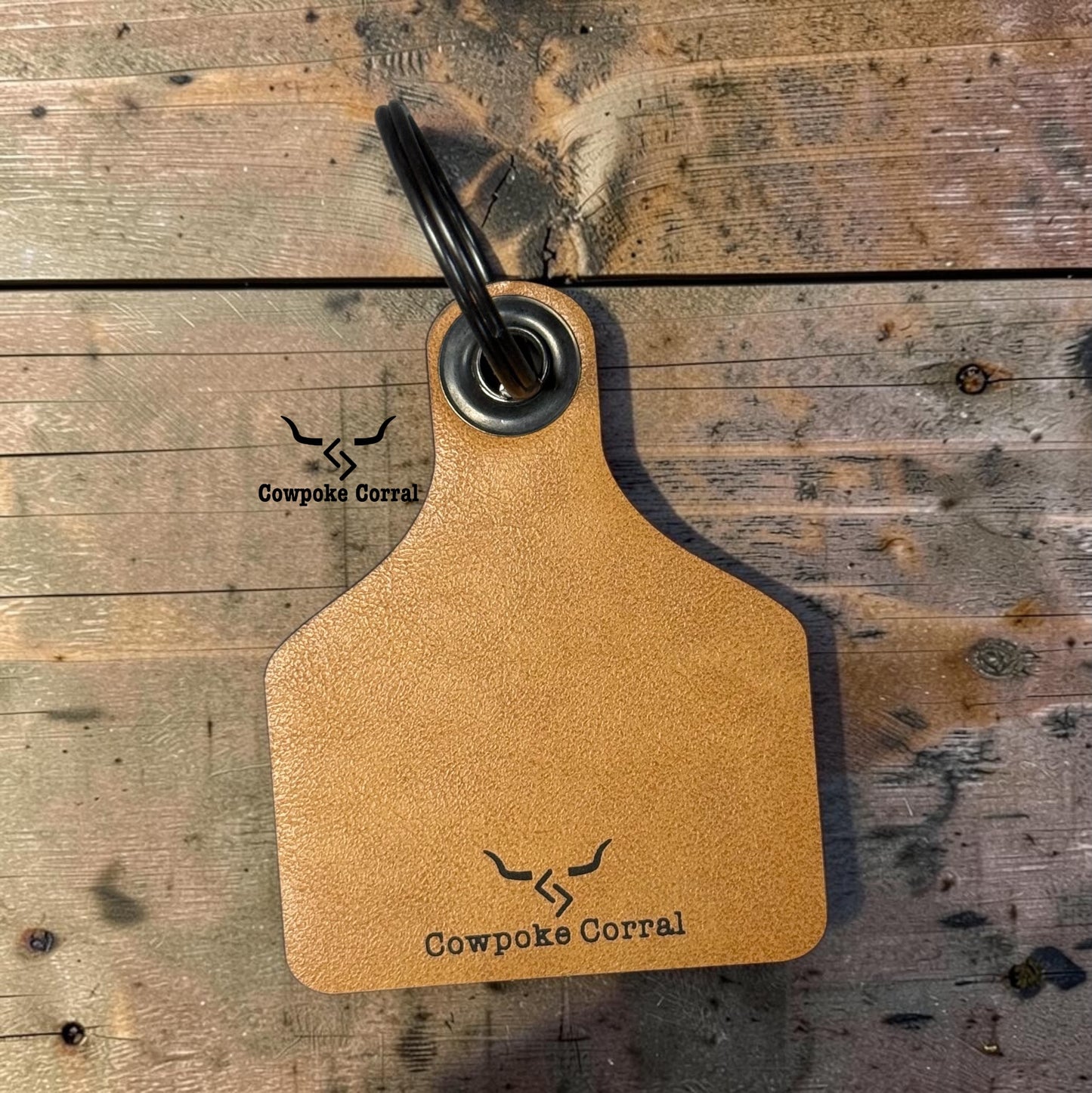 COWBOY SHIT CATTLE TAG KEYCHAIN