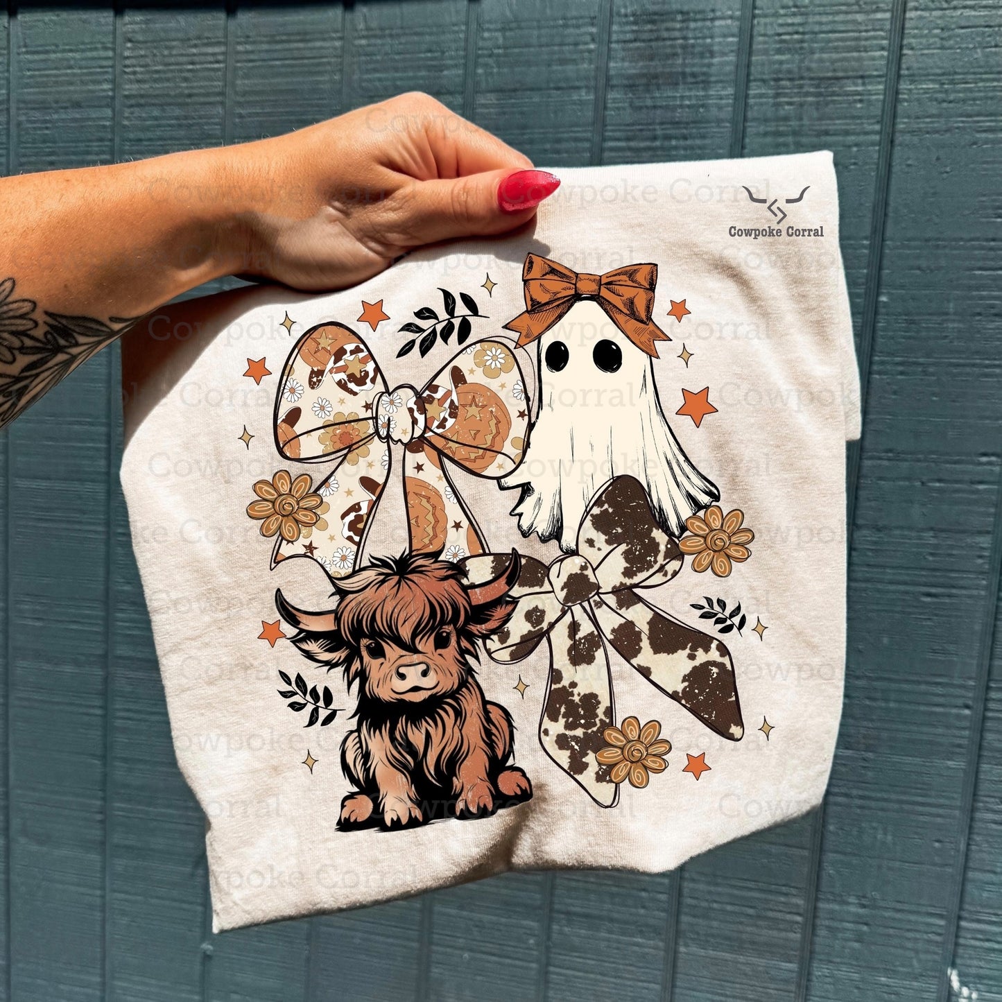 HIGHLAND COW, BOO & BOWS TEE