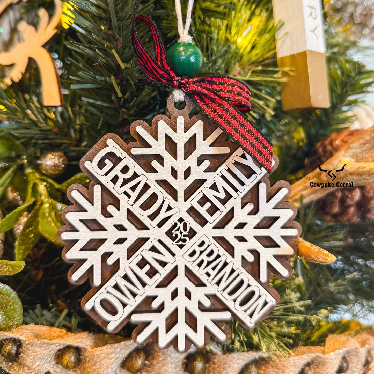 CUSTOM SNOWFLAKE NAME CHRISTMAS ORNAMENT