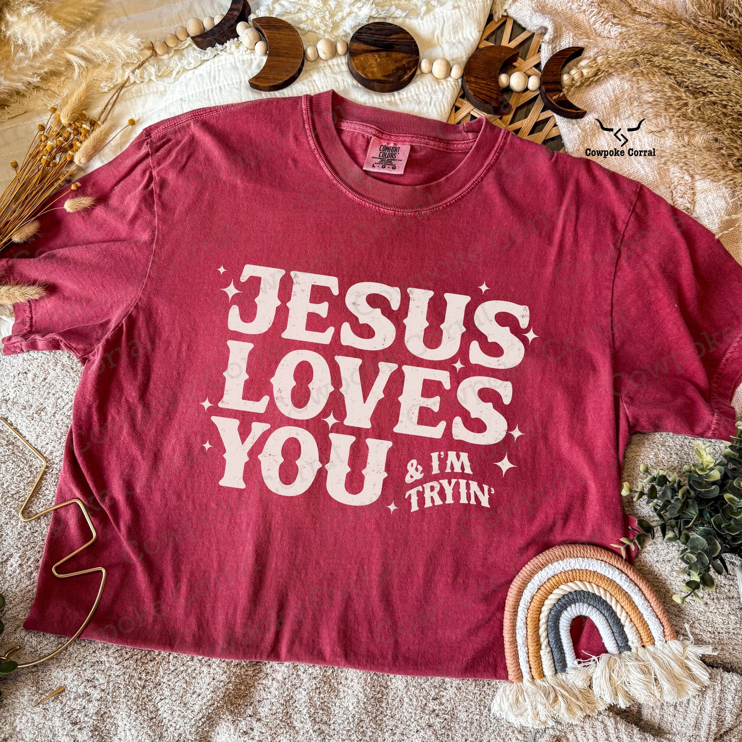 JESUS LOVES YOU & I’M TRYIN’ TEE