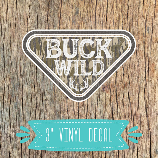 BUCK WILD CAMO VINYL DECAL STICKER