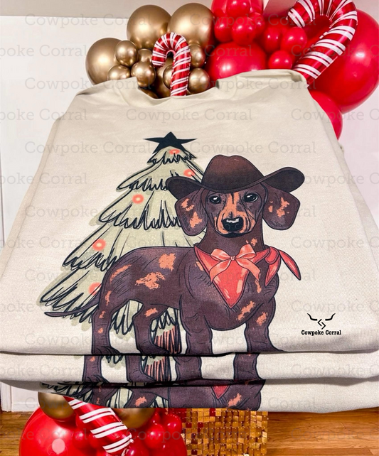 COUNTRY CHRISTMAS DACHSHUND TEE