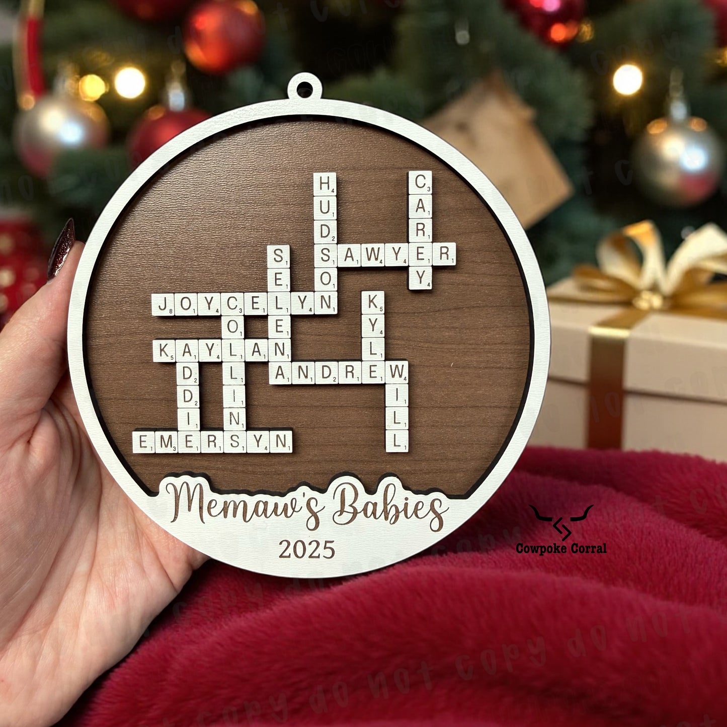 CUSTOM CROSSWORD NAME CHRISTMAS ORNAMENT