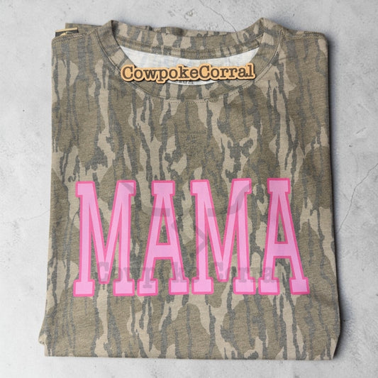 VARSITY MAMA CAMO TEE