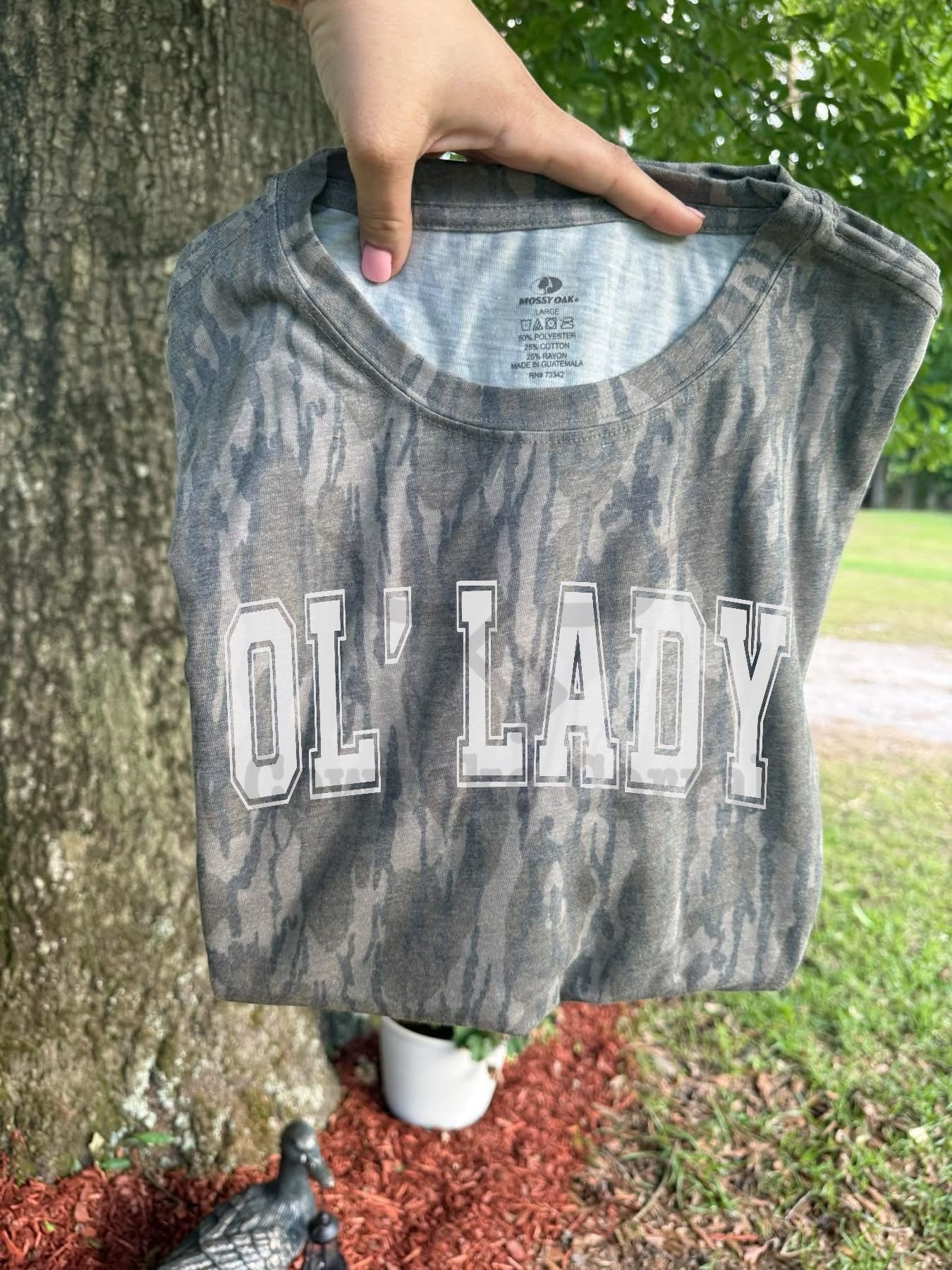 OL' LADY VARSITY CAMO TEE