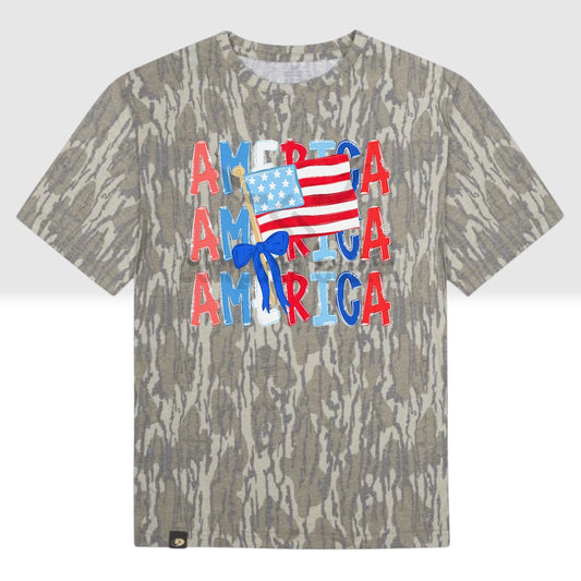 AMERICA AMERICA AMERICA CAMO TEE