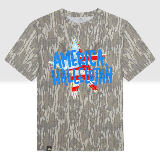 AMERICA, HALLELUJAH CAMO TEE