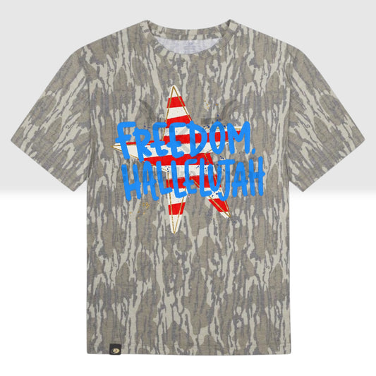 FREEDOM, HALLELUJAH CAMO TEE