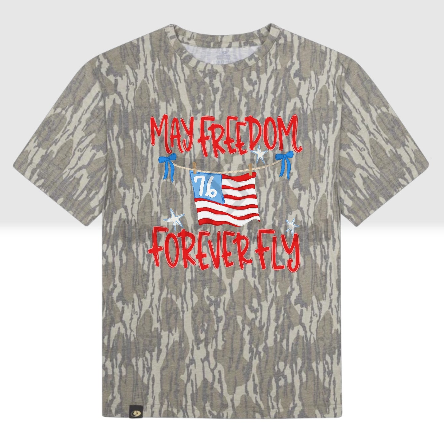 MAY FREEDOM FOREVER FLY FLAG CAMO TEE