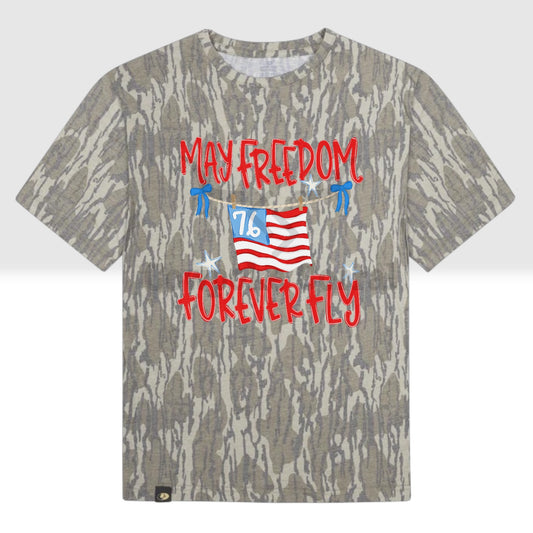 MAY FREEDOM FOREVER FLY FLAG CAMO TEE