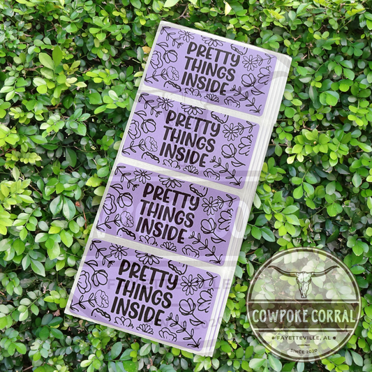 Pretty Things Inside (Floral) - Packaging Stickers