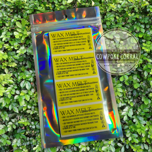 Wax Melt Care Instructions - Packaging Stickers