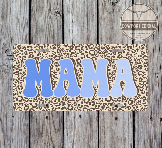 Leopard Mama - License Plate