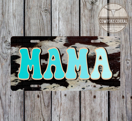 Cowhide Mama - License Plate